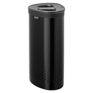 Brabantia 242366 - selector - stalowy kosz na bieliznę do segregacji 55 l - matt black / dark grey Brabantia 242366 - selector - stalowy kosz na bieliznę do segregacji 55 l - matt black / dark grey