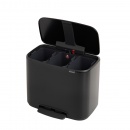 Kosz na śmieci kuchenny 3x11l Brabantia Bo Pedal Bin czarny mat