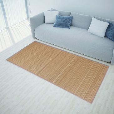 Brązowy, prostokątny dywan bambusowy, 120 x 180 cm