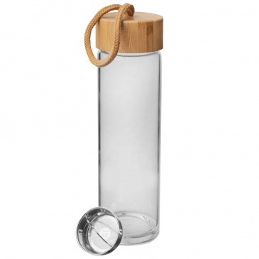 Butelka szklana z sitkiem stalowym bidon na wodę sok lemoniadę filtr na fusy owoce 500 ml