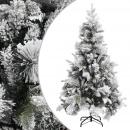 Choinka 195 cm flokowana śniegiem z szyszkami
