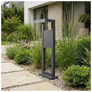 Ciemnoszara lampa ogrodowa LED 50 cm K-8251 z serii BERGAMO GREY