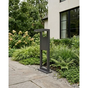 Ciemnoszara lampa ogrodowa LED 50 cm K-8251 z serii BERGAMO GREY