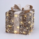 Dekoracja ozdoba świąteczna świecące prezenty perłowe zestaw led 3 szt.