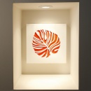 Dekoracja ścienna 30 x 30 cm Vialli Design C-Tru biało - pomarańczowa