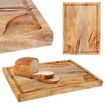 Deska z rowkami do krojenia i serwowania drewniana 40,7x28,5x2,7 cm