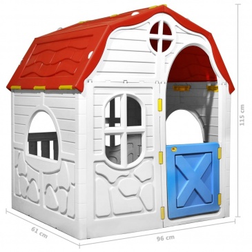 Domek dla dzieci z otwieranymi drzwiczkami i oknami