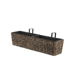 Doniczka 80 x 20 x 18 cm brązowa KAWALA Doniczka 80 x 20 x 18 cm brązowa KAWALA