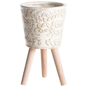 Doniczka na nóżkach ALIARTOS 26 cm Złamana biel Doniczka na nóżkach ALIARTOS 26 cm Złamana biel