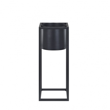Doniczka na stojaku metalowa 15 x 15 x 40 cm czarna IDRA