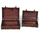 Drewniane kufry vintage, brązowe, 2 szt.