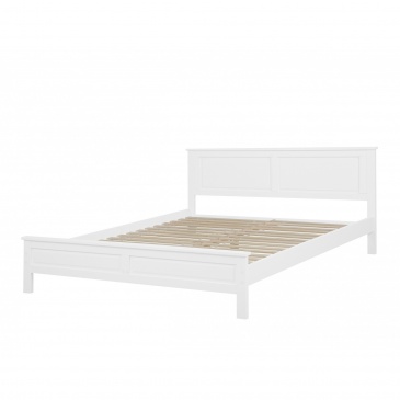 Drewniane łóżko białe ze stelażem 180 x 200 cm OLIVET