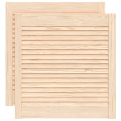 Drzwi żaluzjowe, 2 szt., lite drewno sosnowe, 61,5 x 59,4 cm
