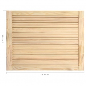 Drzwi żaluzjowe, 4 szt., lite drewno sosnowe, 39,5 x 59,4 cm
