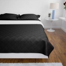 Dwustronna pikowana narzuta na łóżko Czarna/Biała 220 x 240 cm