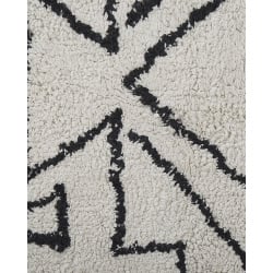 Dywan bawełniany 140 x 200 cm biało-czarny khouribga