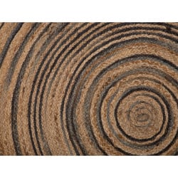 Dywan okrągły z juty ⌀ 140 cm beżowo-czarny ARTORA