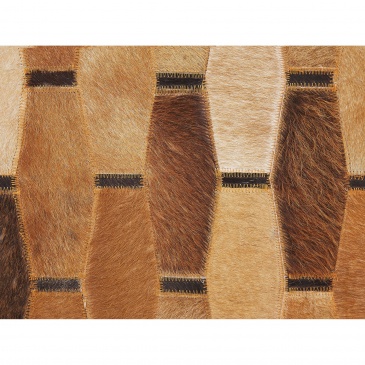 Dywan patchwork skórzany 140 x 200 cm brązowy DIGOR