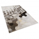 Dywan patchwork skórzany 140 x 200 cm szary SASON