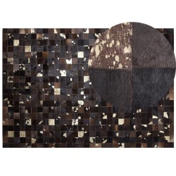 Dywan patchwork skórzany 160 x 230 cm brązowy bandirma Dywan patchwork skórzany 160 x 230 cm brązowy bandirma