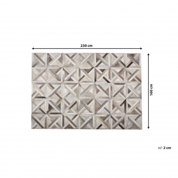 Dywan patchworkowy skórzany 160 x 230 cm brązowo-beżowy TAYTAN