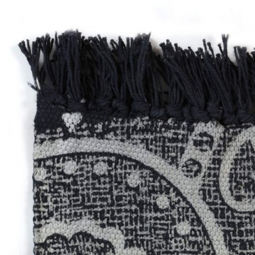 Dywan typu kilim, bawełna, 120 x 180 cm, szary ze wzorem