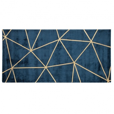 Dywan z wiskozy 80 x 150 cm niebieski HAVZA