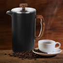 Dzbanek stalowy zaparzacz z tłokiem do zaparzania kawy herbaty ziół  black 1,1 l