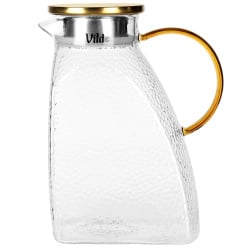 Dzbanek szklany z pokrywką wąski do lodówki 1,8 l