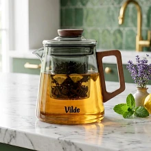 Dzbanek z zaparzaczem do herbaty szklany 700 ml