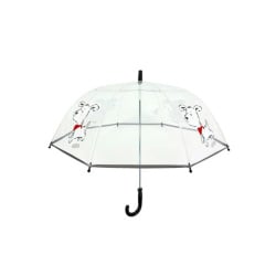 Dziecięcy parasol biały piesek, przezroczysty Dziecięcy parasol biały piesek, przezroczysty