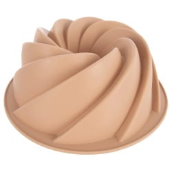 Forma do babki silikonowa z kominem beżowa 23,5 cm