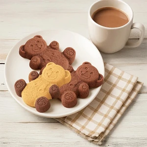 Forma do ciastek muffinek silikonowa beżowa misie 30x17,5x2 cm