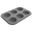 Forma do pieczenia dużych muffinek granitowa 6 szt. babeczek grande 32x22 cm