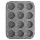 Forma do pieczenia muffinek, na muffinki, babeczki, granitowa, GRANDE, na 12 szt, 35x26 cm