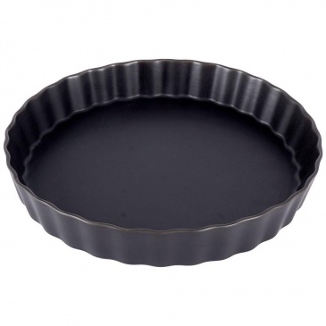 Forma do tarty okrągła porcelanowa czarna 25 cm