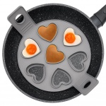 Forma silikonowa na patelnię, do jajek sadzonych, na jajka, naleśniki, pancake, placki, serca, 7 szt