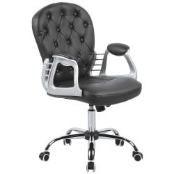 Fotel biurowy skóra ekologiczna czarny PRINCESS