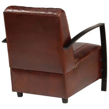Fotel, brązowy, 65 x 75 x 82 cm, prawdziwa skóra