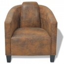 Fotel brązowy materiał