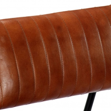 Fotel bujany brązowy skóra naturalna