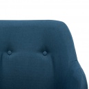 Fotel bujany, niebieski, tapicerowany tkaniną