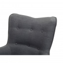 Fotel ciemnoszary + pufa - fotel tapicerowany - krzesło - VEJLE BLmeble