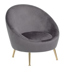 Fotel do salonu welurowy szary LANGA Fotel do salonu welurowy szary LANGA