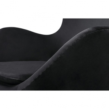 Fotel EGG CLASSIC VELVET BLACK czarny - welur, podstawa czarna