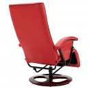 Fotel obrotowy czerwony sztuczna skóra
