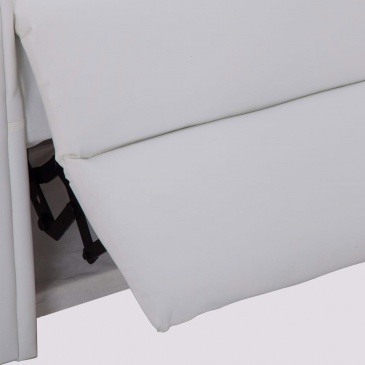 Fotel rozkładany biały sztuczna skóra