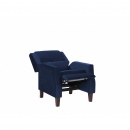 Fotel rozkładany welurowy niebieski EGERSUND