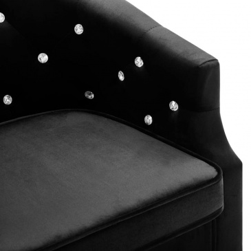 Fotel tapicerowany aksamitem 65 x 64 x 65 cm czarny