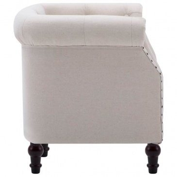 Fotel tapicerowany tkaniną 67 x 60 x 67 cm kolor jasny lniany
